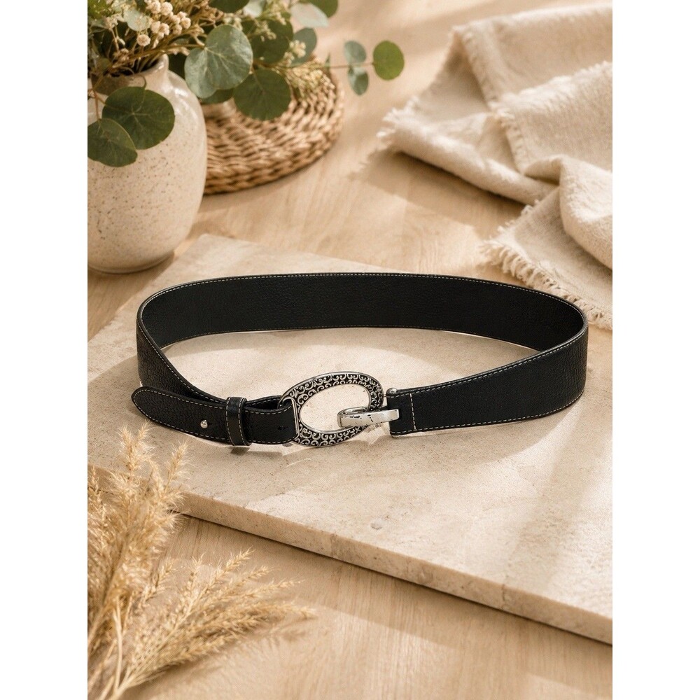 Brighton Vintage Black Leather Belt